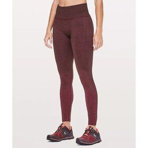 Lululemon Ready To Run Leggings 26", Star Ruby/Black Satin, Size 10
